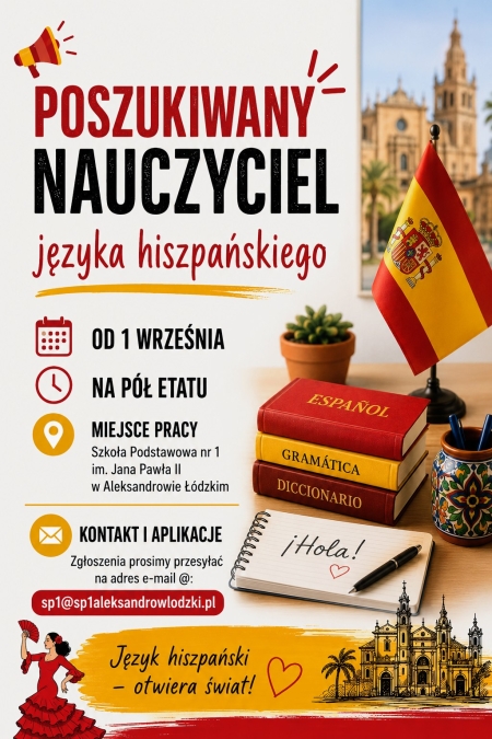 Poszukiwany nauczyciel języka hiszpańskiego